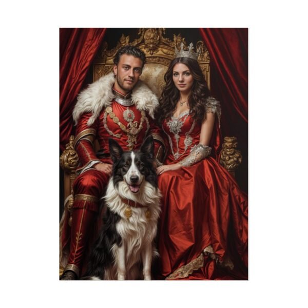 Custom Royal Couple with Pet Portrait Poster from photo | Custom Fantasy Style Couple Portrait from normal photo | Best for Anniversary Gift, Birthday Gift - Image 67