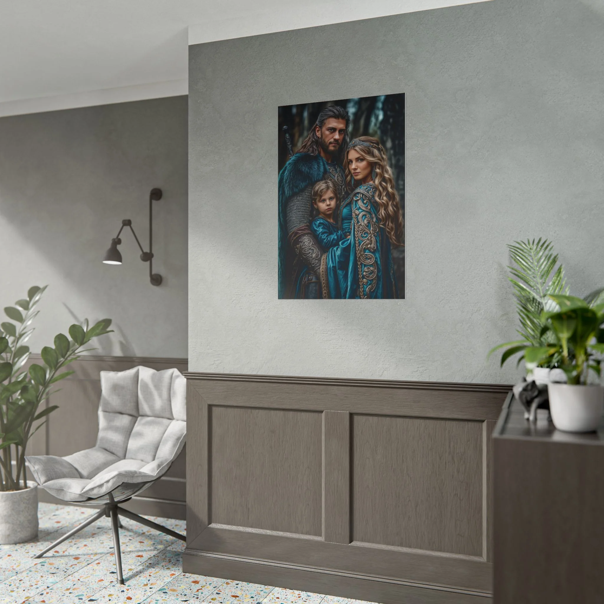 Custom Fantasy Family Family (3 person) Portrait Poster from photo | Custom DD fantasy Style Family Portrait from normal photo | Best for Anniversary Gift, Holiday Gift - Image 90
