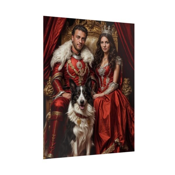 Custom Royal Couple with Pet Portrait Poster from photo | Custom Fantasy Style Couple Portrait from normal photo | Best for Anniversary Gift, Birthday Gift - Image 14