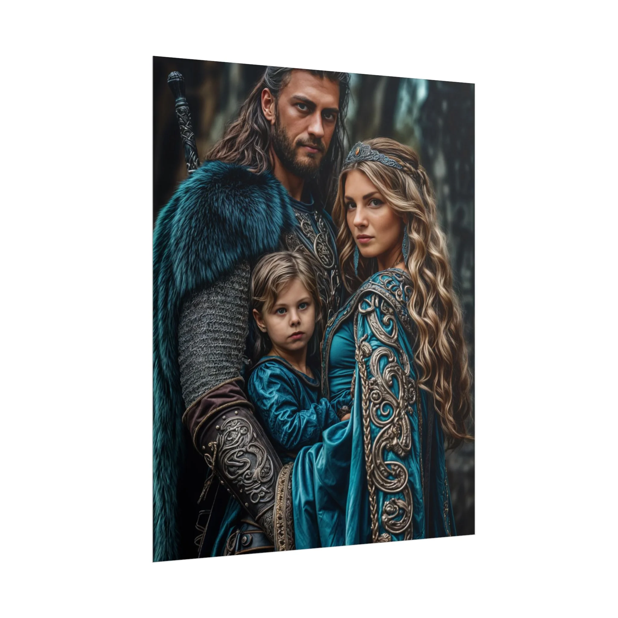 Custom Fantasy Family Family (3 person) Portrait Poster from photo | Custom DD fantasy Style Family Portrait from normal photo | Best for Anniversary Gift, Holiday Gift - Image 74