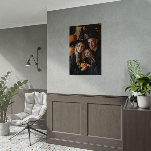Custom Halloween Family Family (3 person) Portrait Poster from photo | Custom Spooky Style Family Portrait from normal photo | Best for Anniversary Gift, Holiday Gift - Image 5