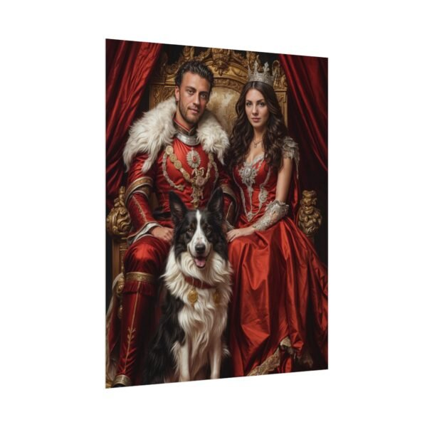 Custom Royal Couple with Pet Portrait Poster from photo | Custom Fantasy Style Couple Portrait from normal photo | Best for Anniversary Gift, Birthday Gift - Image 19