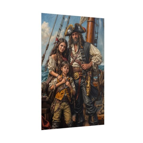 Custom Pirate Family (3 person) Portrait Poster from photo | custom digital portrait painting from photo | Best for Anniversary Gift, Holiday Gift - Image 89