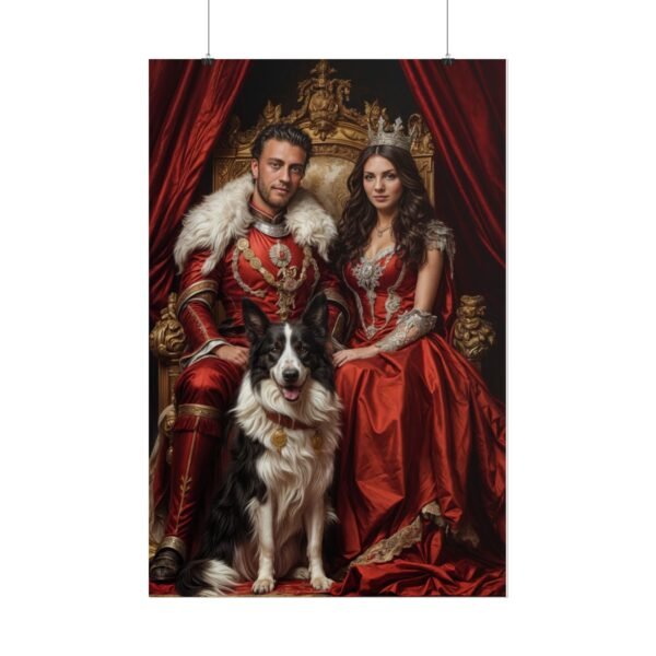 Custom Royal Couple with Pet Portrait Poster from photo | Custom Fantasy Style Couple Portrait from normal photo | Best for Anniversary Gift, Birthday Gift - Image 88