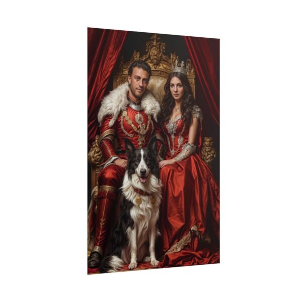 Custom Royal Couple with Pet Portrait Poster from photo | Custom Fantasy Style Couple Portrait from normal photo | Best for Anniversary Gift, Birthday Gift - Image 89