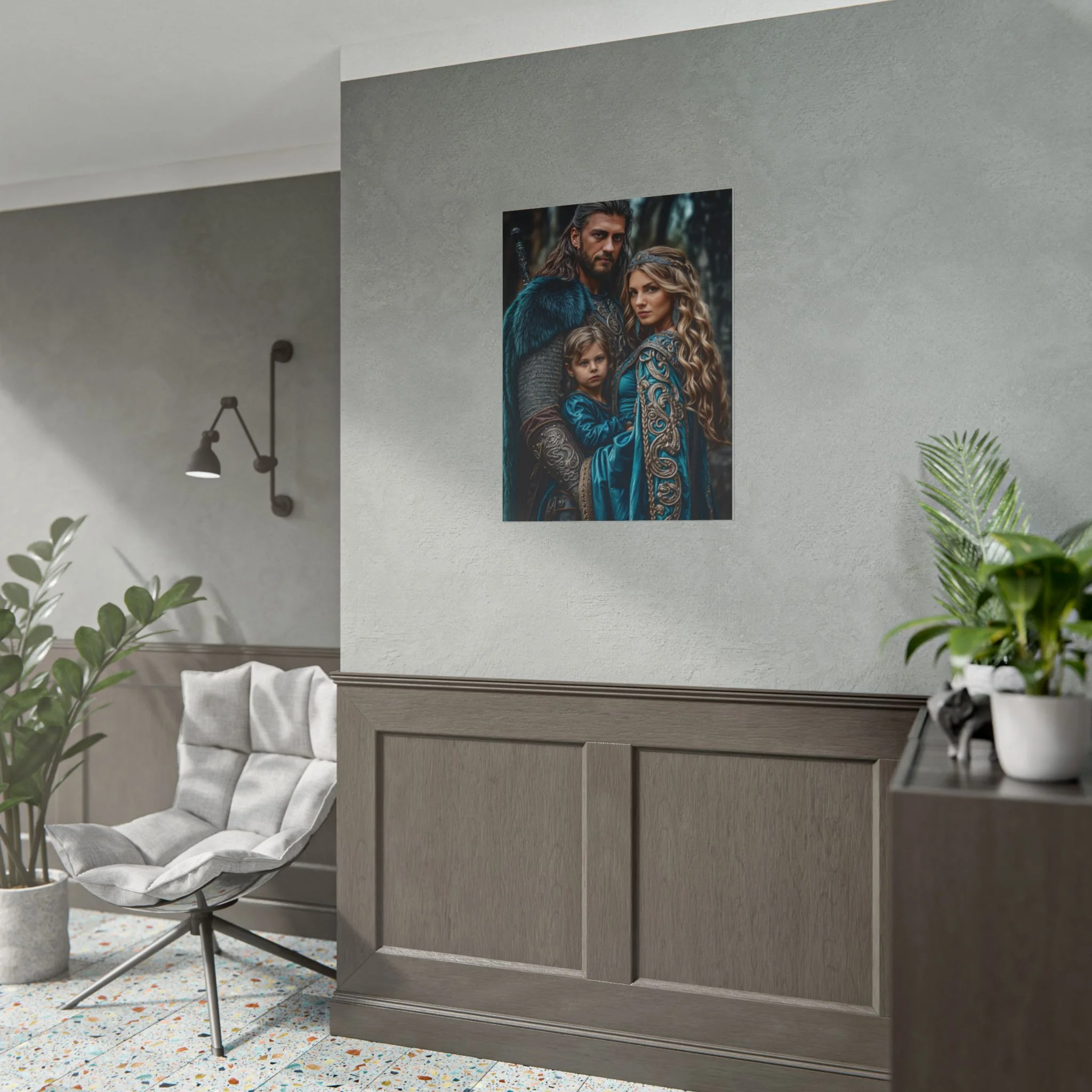 Custom Fantasy Family Family (3 person) Portrait Poster from photo | Custom DD fantasy Style Family Portrait from normal photo | Best for Anniversary Gift, Holiday Gift - Image 85