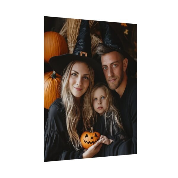 Custom Halloween Family Family (3 person) Portrait Poster from photo | Custom Spooky Style Family Portrait from normal photo | Best for Anniversary Gift, Holiday Gift - Image 9