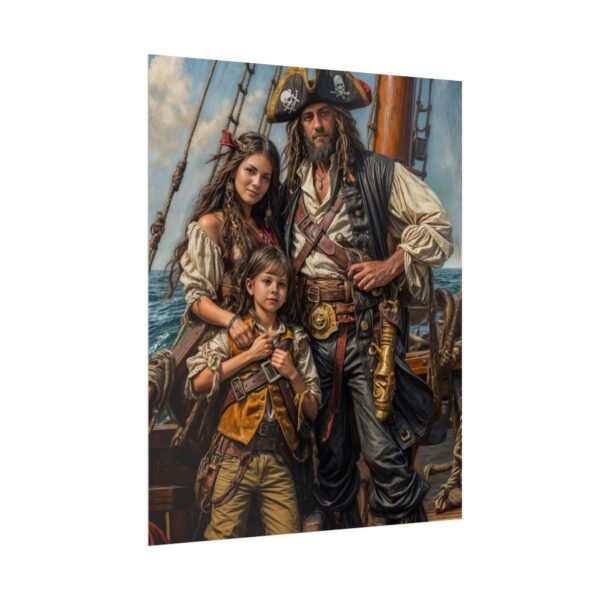 Custom Pirate Family (3 person) Portrait Poster from photo | custom digital portrait painting from photo | Best for Anniversary Gift, Holiday Gift - Image 14