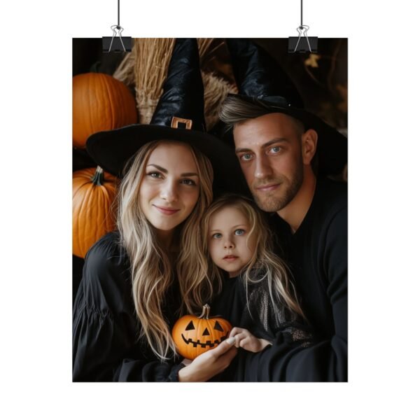Custom Halloween Family Family (3 person) Portrait Poster from photo | Custom Spooky Style Family Portrait from normal photo | Best for Anniversary Gift, Holiday Gift - Image 13