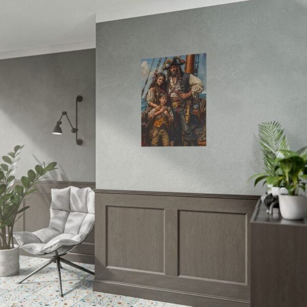 Custom Pirate Family (3 person) Portrait Poster from photo | custom digital portrait painting from photo | Best for Anniversary Gift, Holiday Gift - Image 85