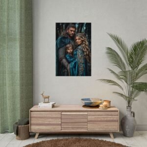 Custom Fantasy Family Family (3 person) Portrait Poster from photo | Custom DD fantasy Style Family Portrait from normal photo | Best for Anniversary Gift, Holiday Gift