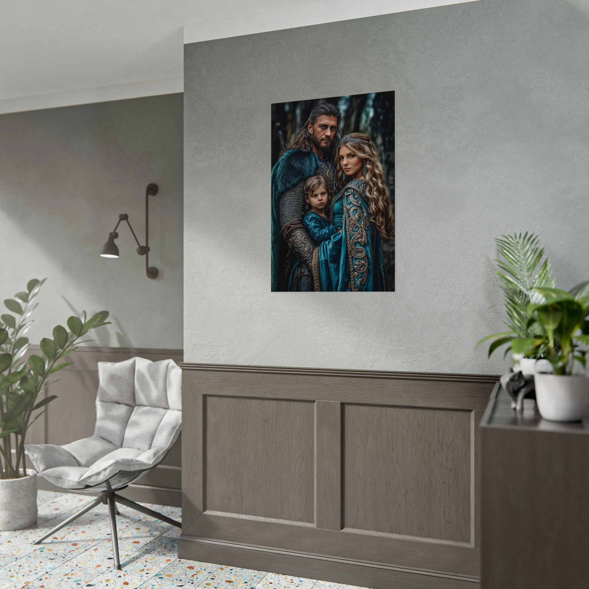 Custom Fantasy Family Family (3 person) Portrait Poster from photo | Custom DD fantasy Style Family Portrait from normal photo | Best for Anniversary Gift, Holiday Gift - Image 5