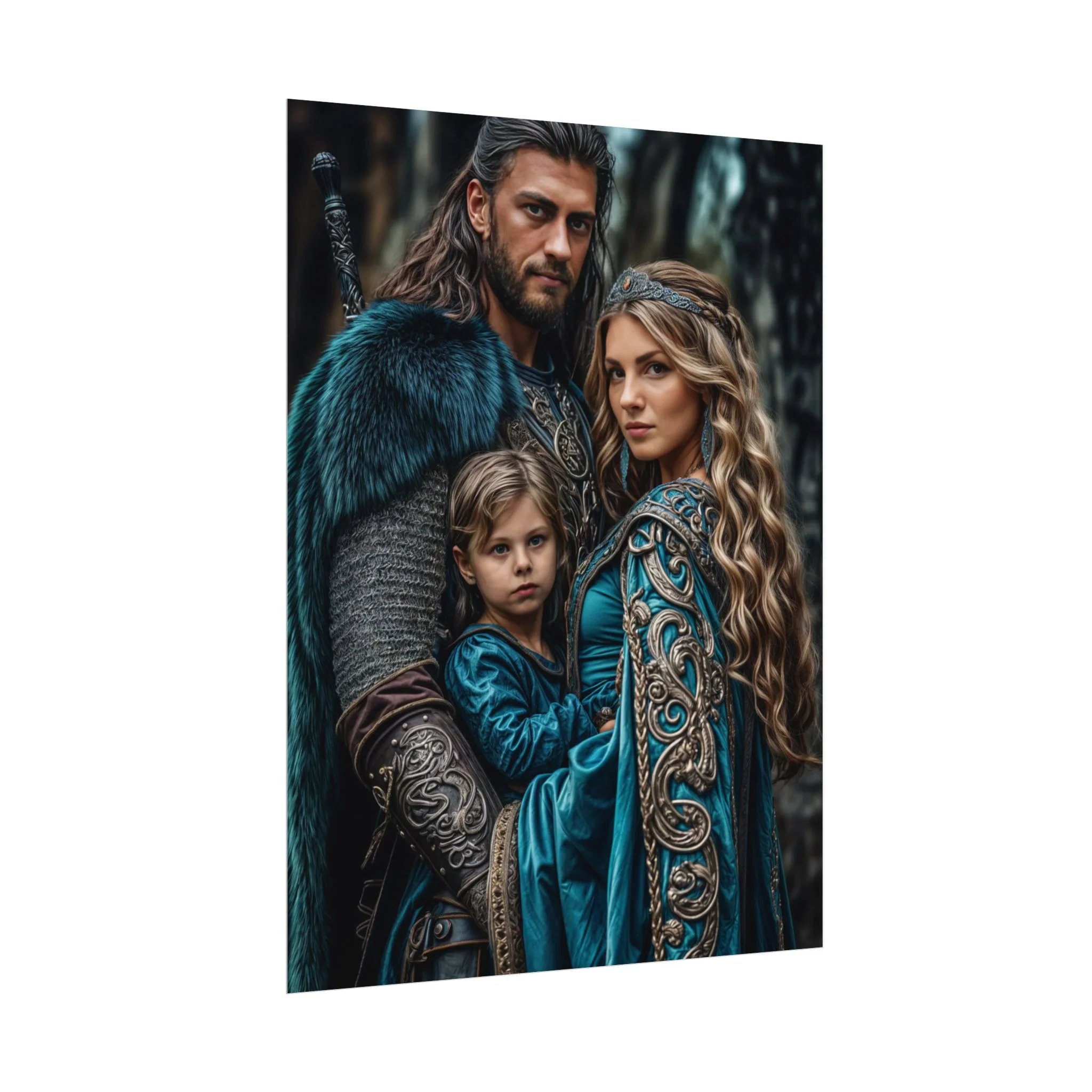 Custom Fantasy Family Family (3 person) Portrait Poster from photo | Custom DD fantasy Style Family Portrait from normal photo | Best for Anniversary Gift, Holiday Gift - Image 39
