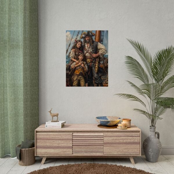 Custom Pirate Family (3 person) Portrait Poster from photo | custom digital portrait painting from photo | Best for Anniversary Gift, Holiday Gift - Image 41