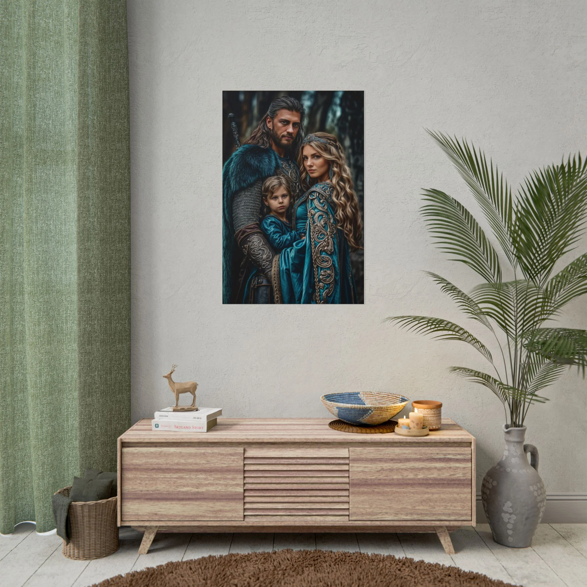 Custom Fantasy Family Family (3 person) Portrait Poster from photo | Custom DD fantasy Style Family Portrait from normal photo | Best for Anniversary Gift, Holiday Gift - Image 86