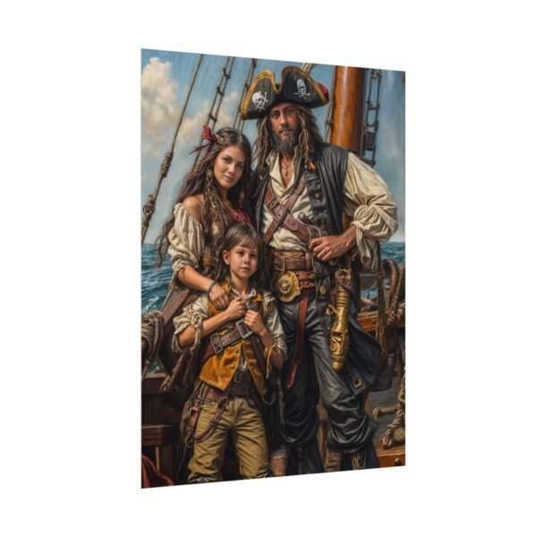 Custom Pirate Family (3 person) Portrait Poster from photo | custom digital portrait painting from photo | Best for Anniversary Gift, Holiday Gift - Image 39