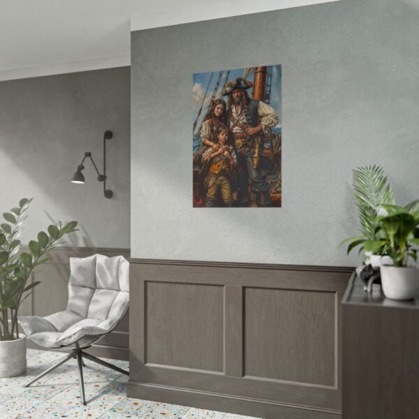 Custom Pirate Family (3 person) Portrait Poster from photo | custom digital portrait painting from photo | Best for Anniversary Gift, Holiday Gift - Image 90
