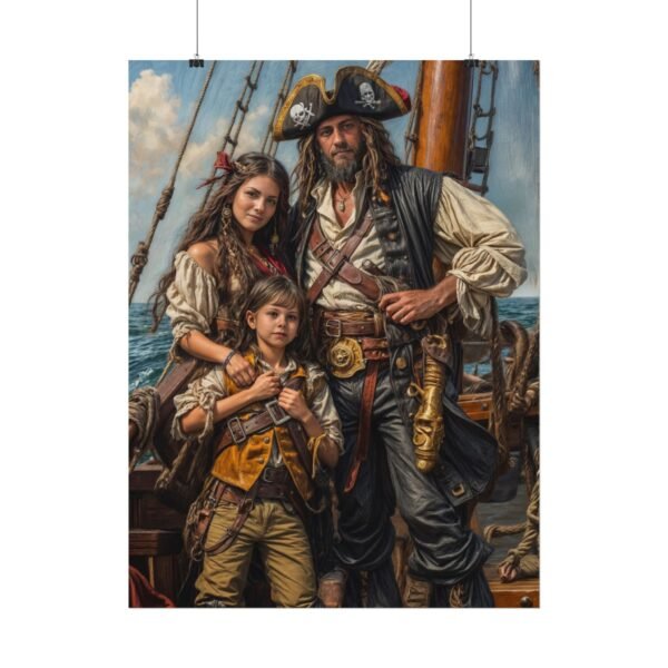 Custom Pirate Family (3 person) Portrait Poster from photo | custom digital portrait painting from photo | Best for Anniversary Gift, Holiday Gift - Image 38