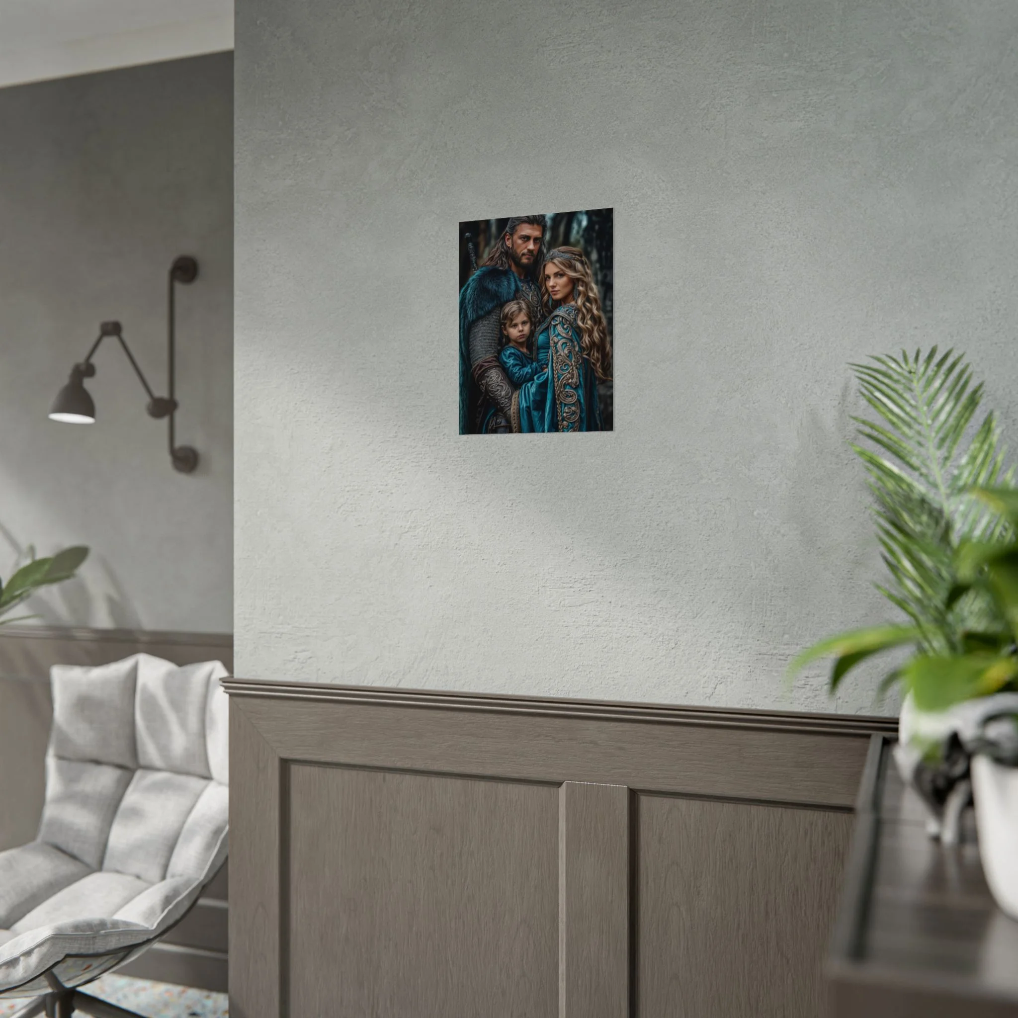 Custom Fantasy Family Family (3 person) Portrait Poster from photo | Custom DD fantasy Style Family Portrait from normal photo | Best for Anniversary Gift, Holiday Gift - Image 55