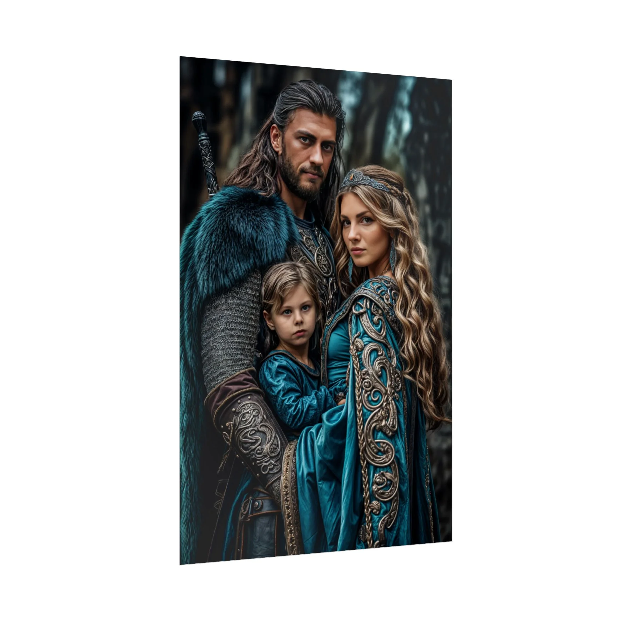 Custom Fantasy Family Family (3 person) Portrait Poster from photo | Custom DD fantasy Style Family Portrait from normal photo | Best for Anniversary Gift, Holiday Gift - Image 49