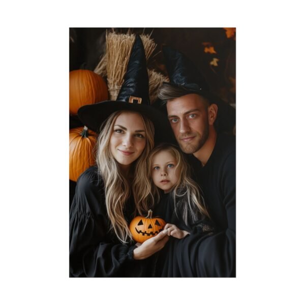 Custom Halloween Family Family (3 person) Portrait Poster from photo | Custom Spooky Style Family Portrait from normal photo | Best for Anniversary Gift, Holiday Gift - Image 87