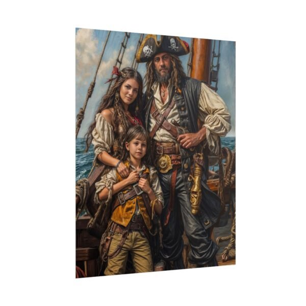 Custom Pirate Family (3 person) Portrait Poster from photo | custom digital portrait painting from photo | Best for Anniversary Gift, Holiday Gift - Image 64