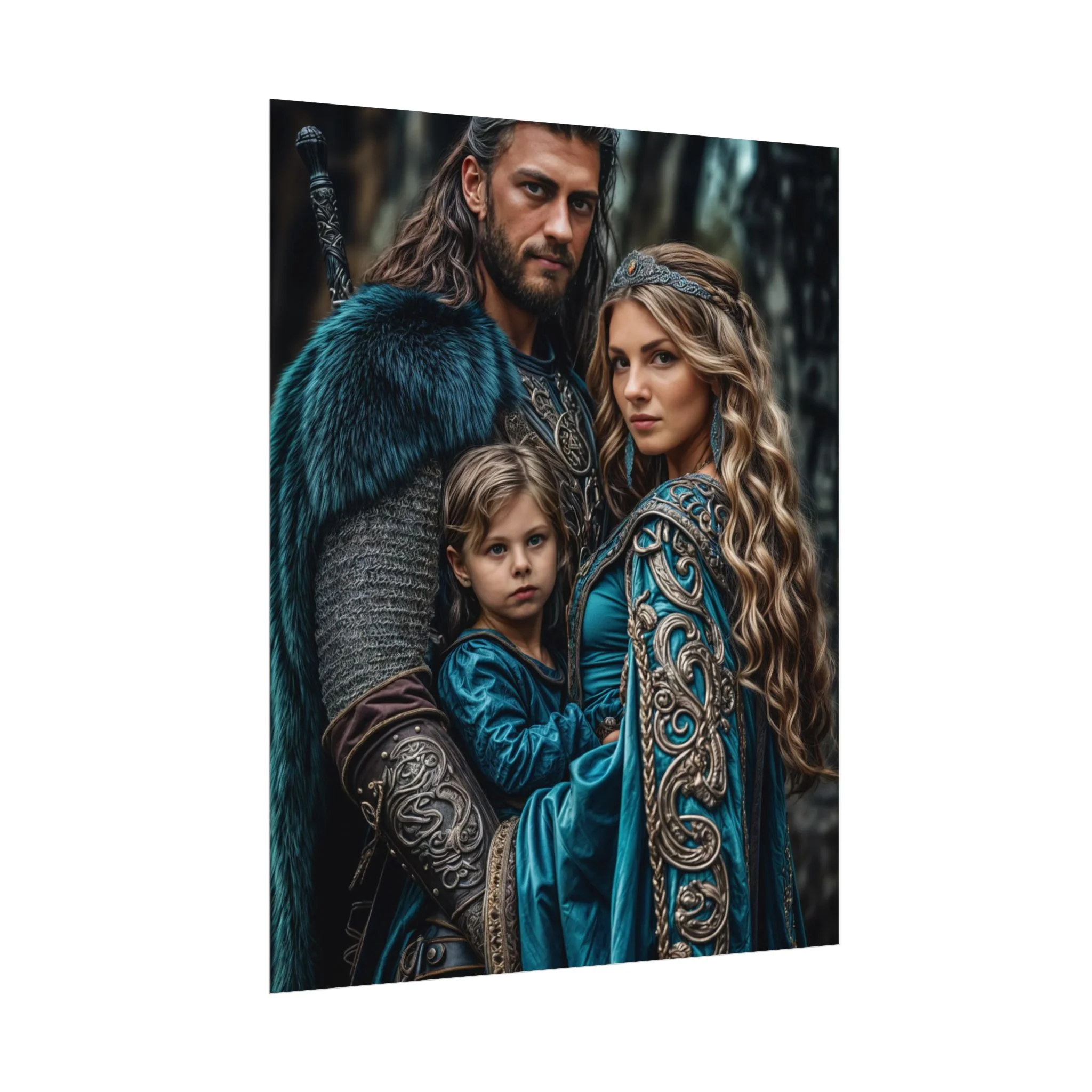 Custom Fantasy Family Family (3 person) Portrait Poster from photo | Custom DD fantasy Style Family Portrait from normal photo | Best for Anniversary Gift, Holiday Gift - Image 19