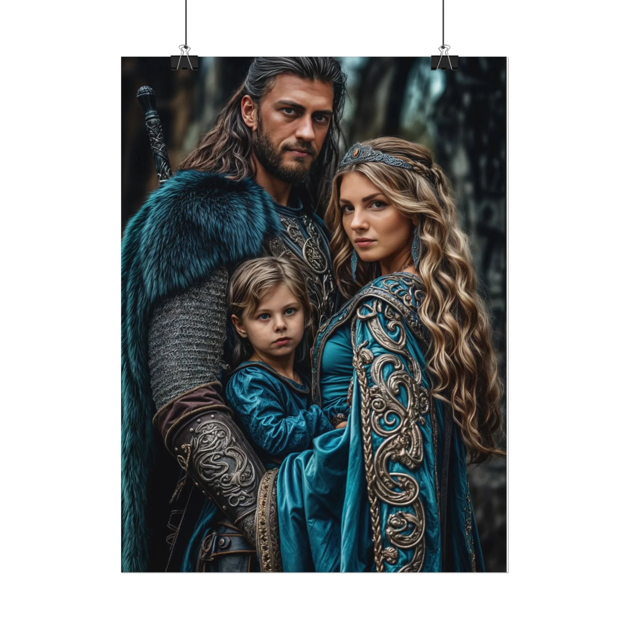 Custom Fantasy Family Family (3 person) Portrait Poster from photo | Custom DD fantasy Style Family Portrait from normal photo | Best for Anniversary Gift, Holiday Gift - Image 53