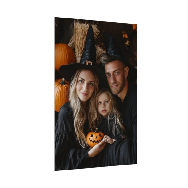Custom Halloween Family Family (3 person) Portrait Poster from photo | Custom Spooky Style Family Portrait from normal photo | Best for Anniversary Gift, Holiday Gift - Image 4