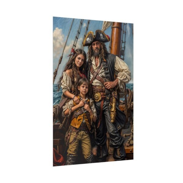 Custom Pirate Family (3 person) Portrait Poster from photo | custom digital portrait painting from photo | Best for Anniversary Gift, Holiday Gift - Image 49