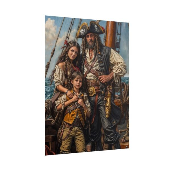 Custom Pirate Family (3 person) Portrait Poster from photo | custom digital portrait painting from photo | Best for Anniversary Gift, Holiday Gift - Image 84