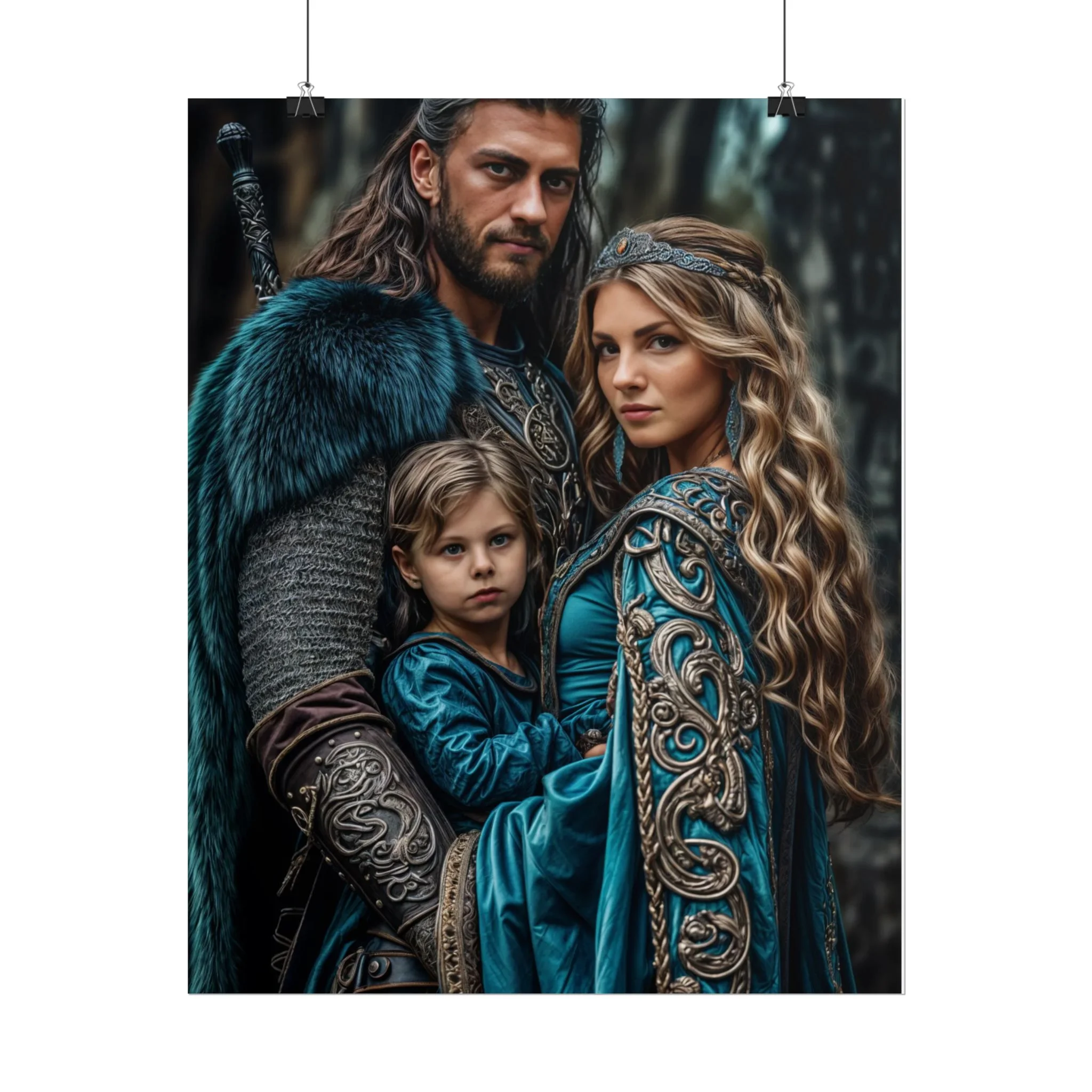 Custom Fantasy Family Family (3 person) Portrait Poster from photo | Custom DD fantasy Style Family Portrait from normal photo | Best for Anniversary Gift, Holiday Gift - Image 73