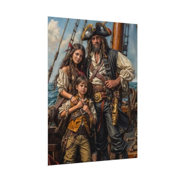 Custom Pirate Family (3 person) Portrait Poster from photo | custom digital portrait painting from photo | Best for Anniversary Gift, Holiday Gift - Image 29