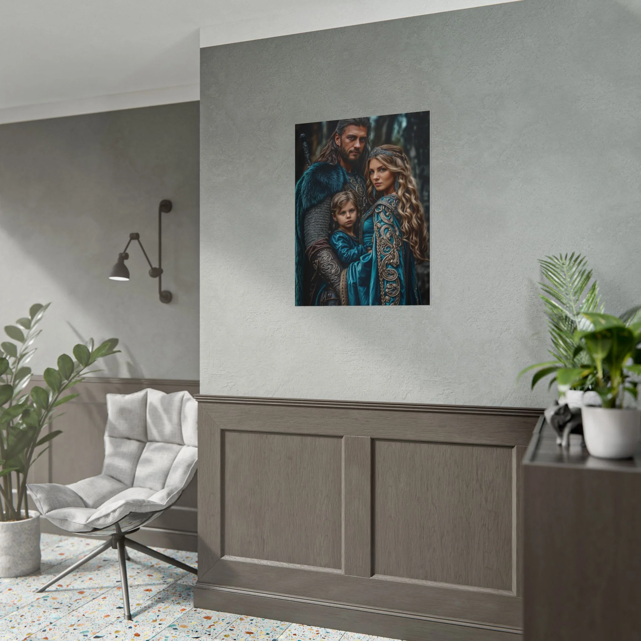 Custom Fantasy Family Family (3 person) Portrait Poster from photo | Custom DD fantasy Style Family Portrait from normal photo | Best for Anniversary Gift, Holiday Gift - Image 45