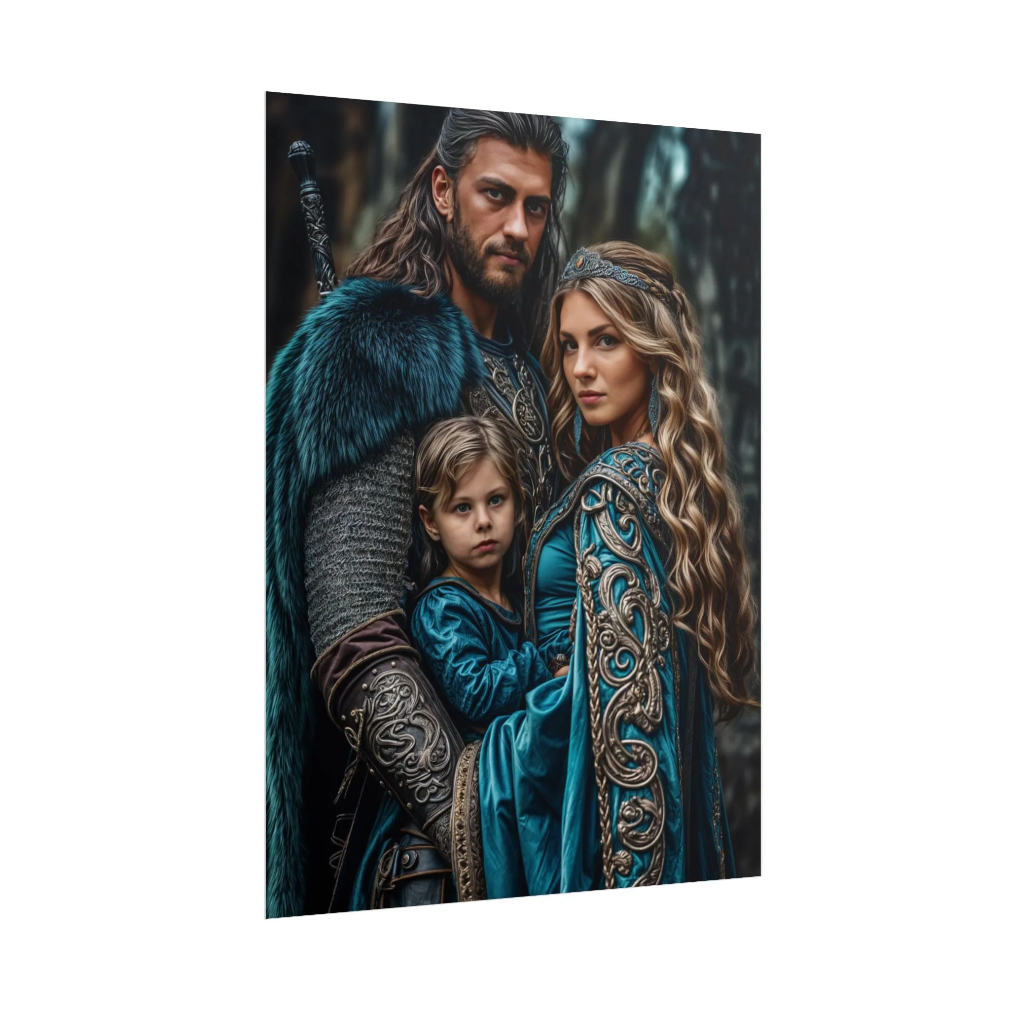 Custom Fantasy Family Family (3 person) Portrait Poster from photo | Custom DD fantasy Style Family Portrait from normal photo | Best for Anniversary Gift, Holiday Gift - Image 69