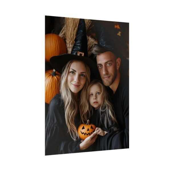 Custom Halloween Family Family (3 person) Portrait Poster from photo | Custom Spooky Style Family Portrait from normal photo | Best for Anniversary Gift, Holiday Gift - Image 44