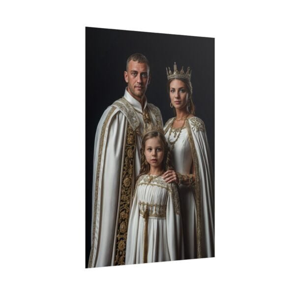 Custom Royal Family (3 person) Portrait Poster from photo | Custom Fantasy Style Family Portrait from normal photo | Best for Anniversary Gift, Birthday Gift - Image 89