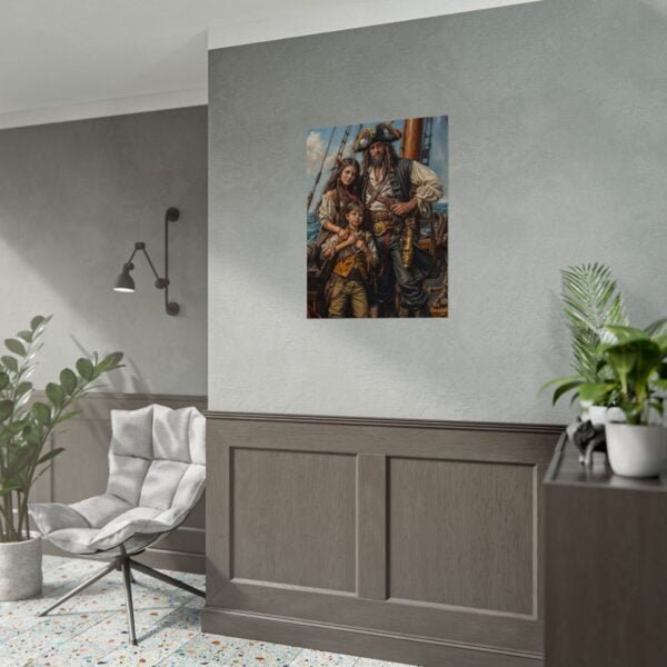 Custom Pirate Family (3 person) Portrait Poster from photo | custom digital portrait painting from photo | Best for Anniversary Gift, Holiday Gift - Image 40