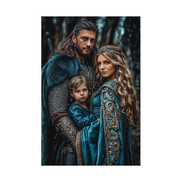 Custom Fantasy Family Family (3 person) Portrait Poster from photo | Custom DD fantasy Style Family Portrait from normal photo | Best for Anniversary Gift, Holiday Gift - Image 2