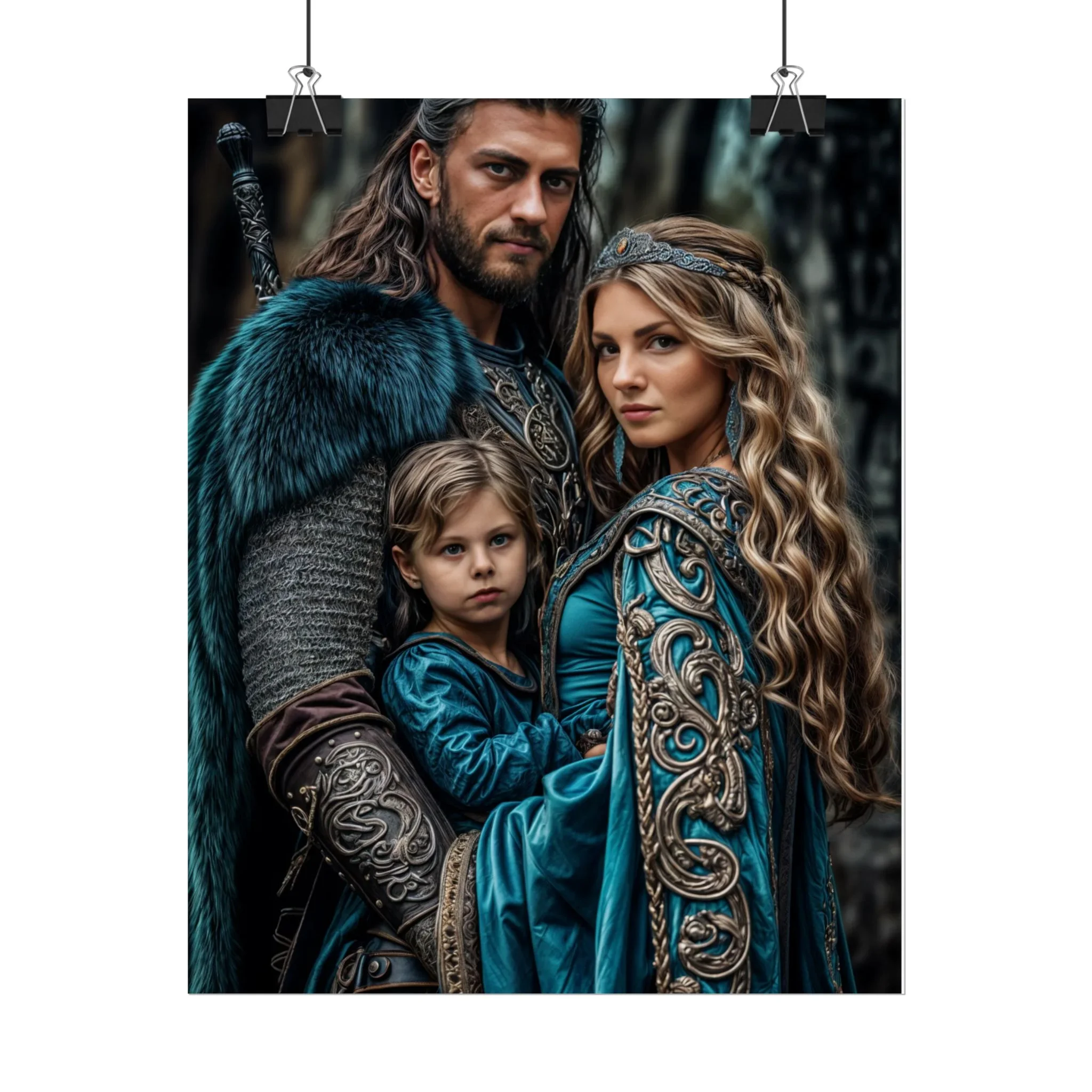 Custom Fantasy Family Family (3 person) Portrait Poster from photo | Custom DD fantasy Style Family Portrait from normal photo | Best for Anniversary Gift, Holiday Gift - Image 13