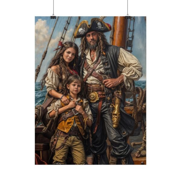Custom Pirate Family (3 person) Portrait Poster from photo | custom digital portrait painting from photo | Best for Anniversary Gift, Holiday Gift - Image 78