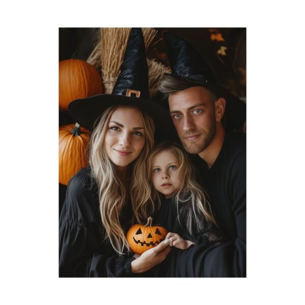 Custom Halloween Family Family (3 person) Portrait Poster from photo | Custom Spooky Style Family Portrait from normal photo | Best for Anniversary Gift, Holiday Gift - Image 27