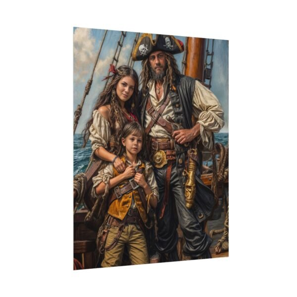 Custom Pirate Family (3 person) Portrait Poster from photo | custom digital portrait painting from photo | Best for Anniversary Gift, Holiday Gift - Image 9