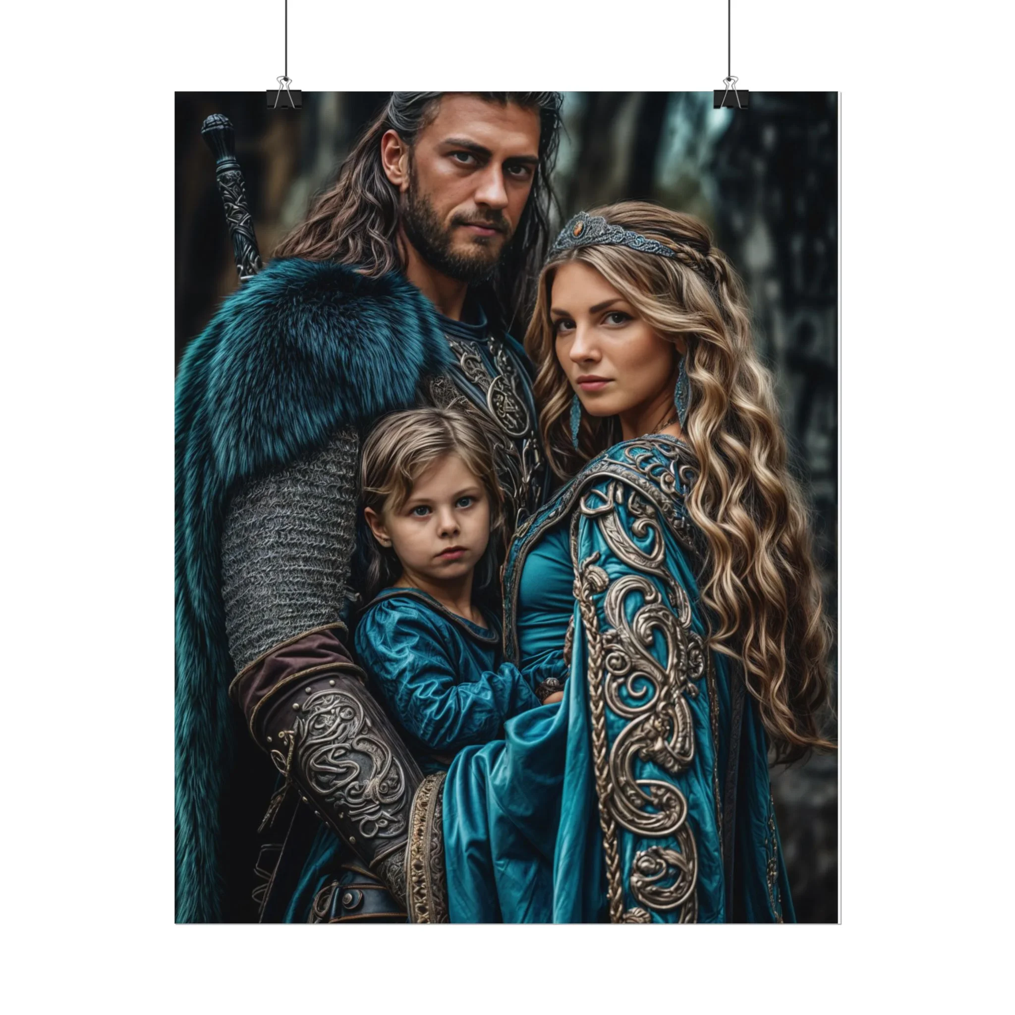 Custom Fantasy Family Family (3 person) Portrait Poster from photo | Custom DD fantasy Style Family Portrait from normal photo | Best for Anniversary Gift, Holiday Gift - Image 18