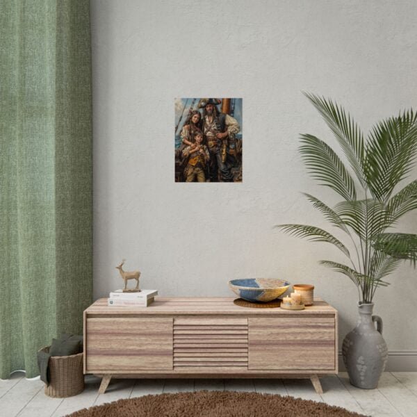 Custom Pirate Family (3 person) Portrait Poster from photo | custom digital portrait painting from photo | Best for Anniversary Gift, Holiday Gift - Image 21