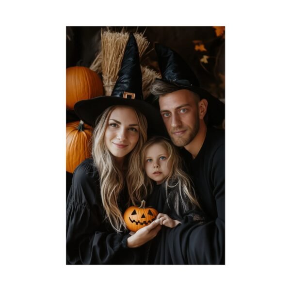 Custom Halloween Family Family (3 person) Portrait Poster from photo | Custom Spooky Style Family Portrait from normal photo | Best for Anniversary Gift, Holiday Gift - Image 47