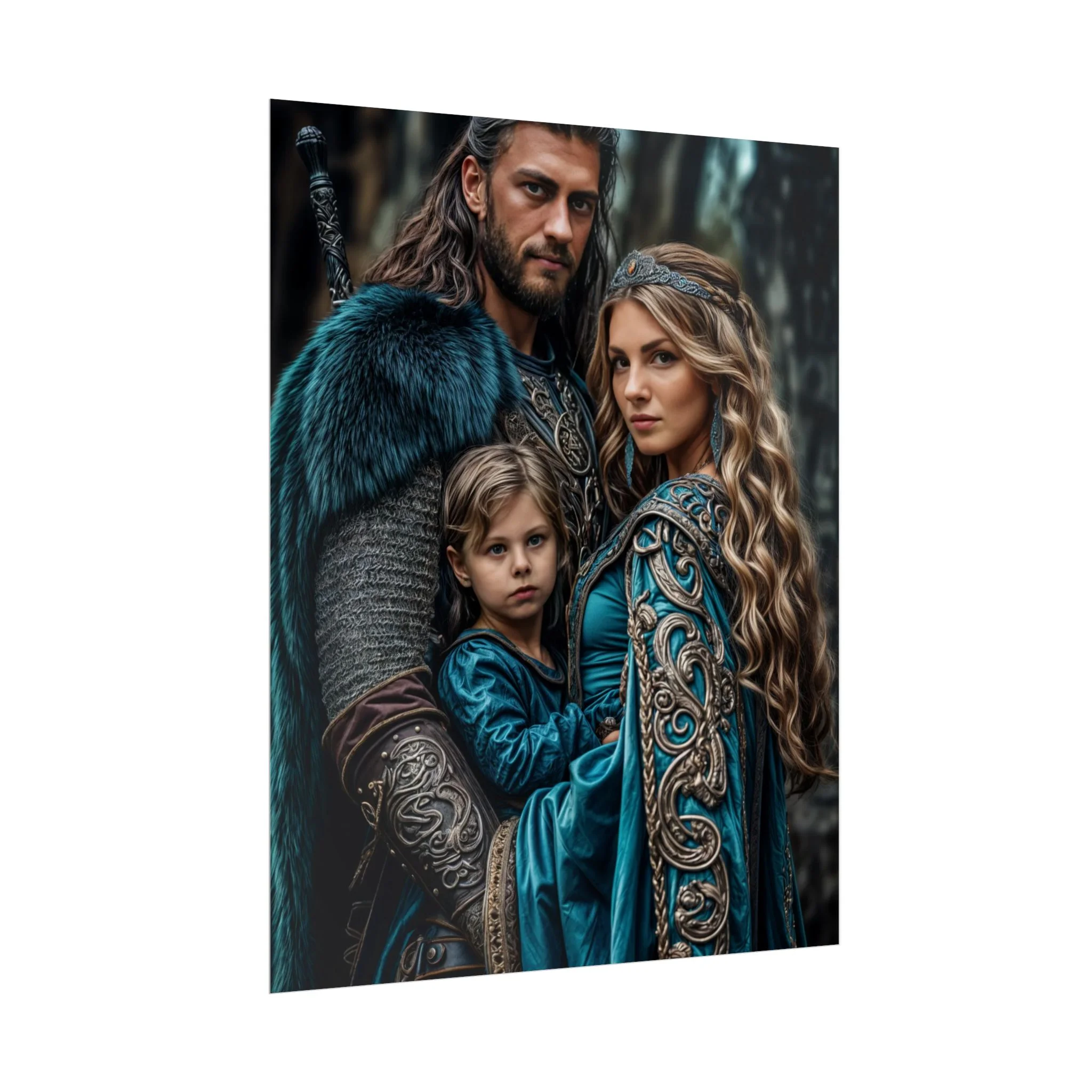 Custom Fantasy Family Family (3 person) Portrait Poster from photo | Custom DD fantasy Style Family Portrait from normal photo | Best for Anniversary Gift, Holiday Gift - Image 24