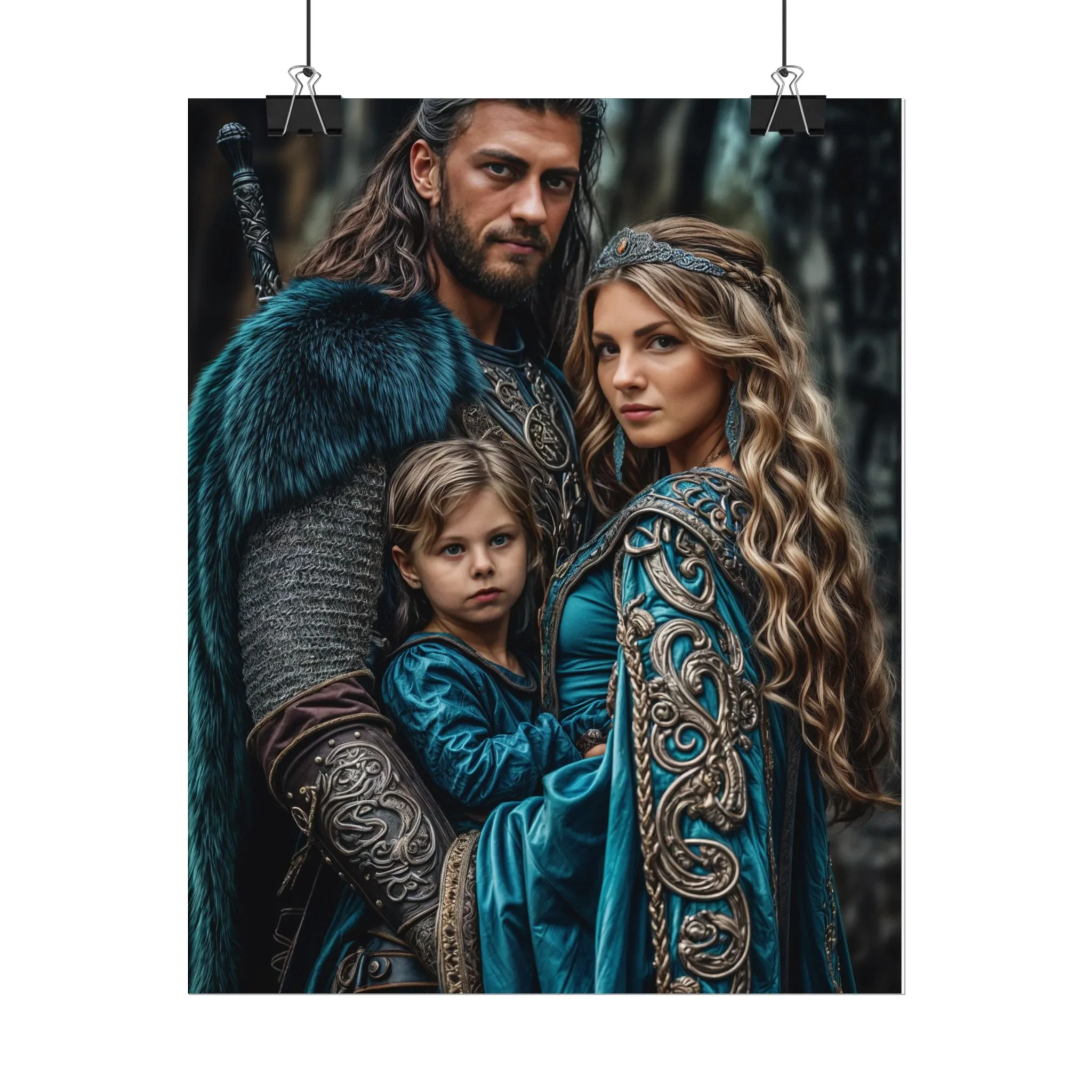 Custom Fantasy Family Family (3 person) Portrait Poster from photo | Custom DD fantasy Style Family Portrait from normal photo | Best for Anniversary Gift, Holiday Gift - Image 8