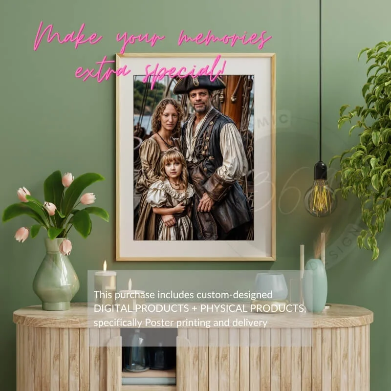 Pirate Family Portrait from photo10 turn your normal photo into personalized family portrait poster