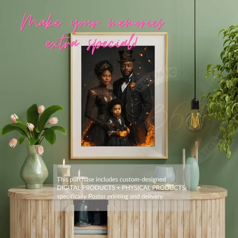 custom Halloween family portrait from photo10